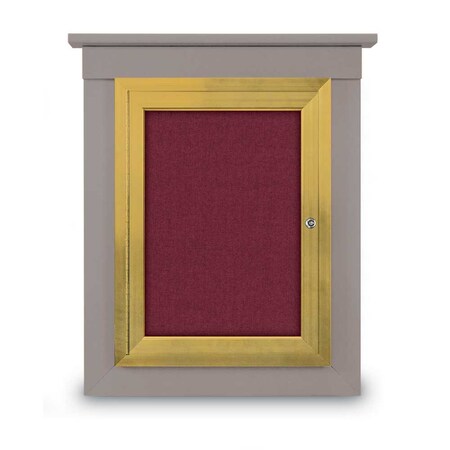 United Visual Products Sliding Glass Enclosed Letterboard, 60"x3 UV9006ACS-GOLD-LICORI